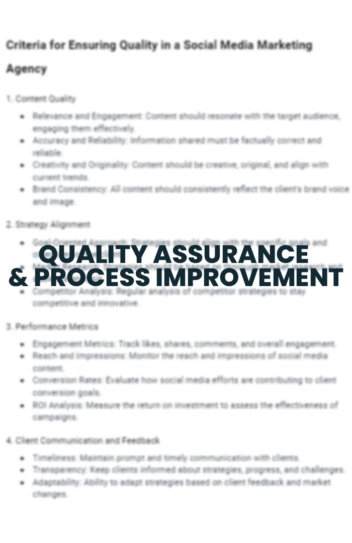 6 Quality Assurance & Process Improvement